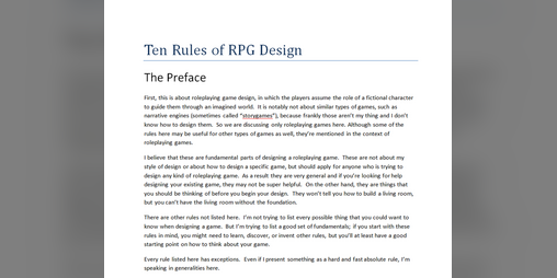 Cover image for Ten Rules of RPG Design