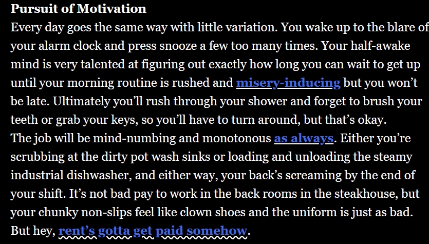 Pursuit of Motivation