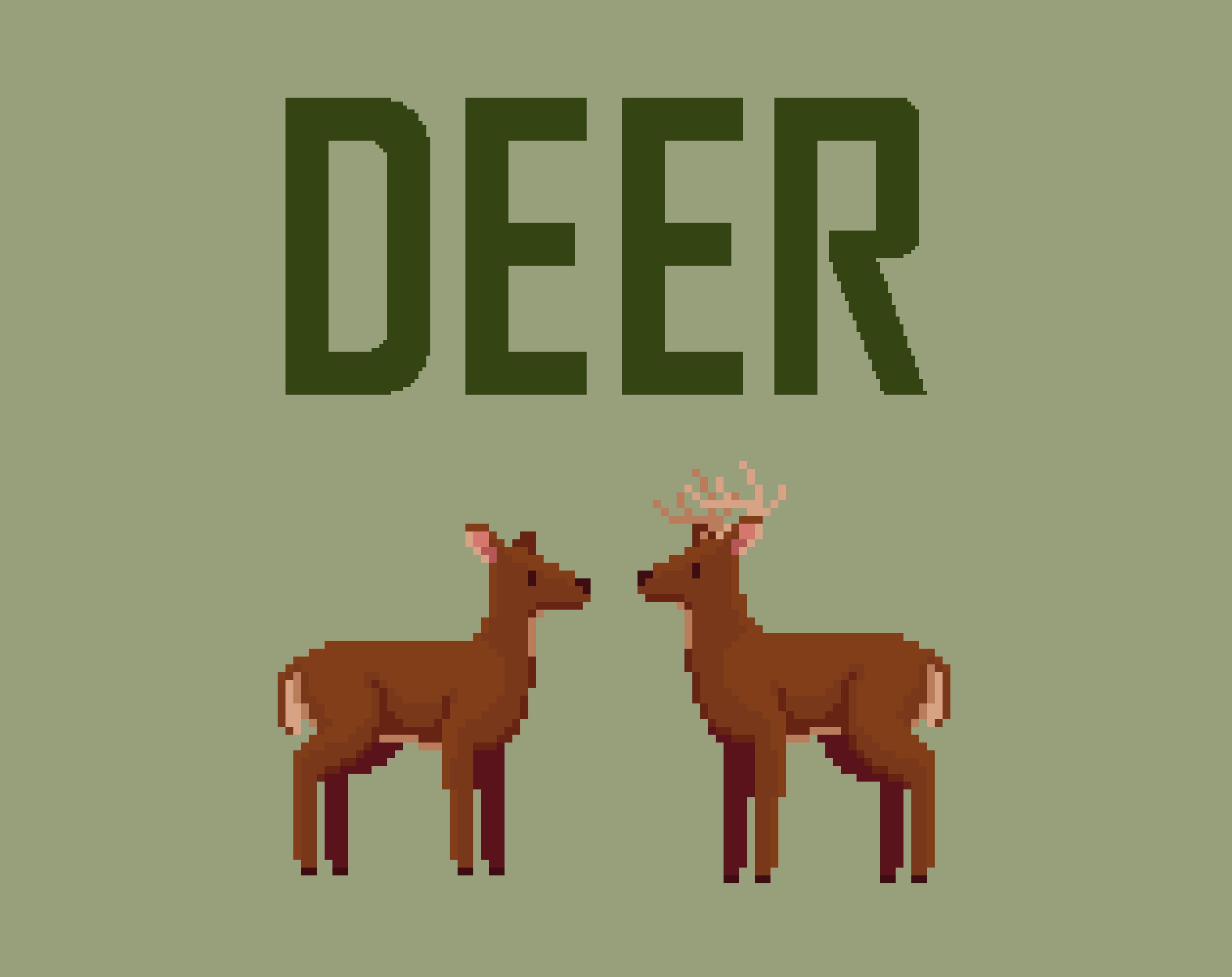 2D Pixel Art Deer Sprites