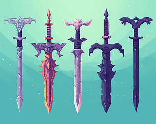 5 RPG Weapons: Longswords, 3D Weapons