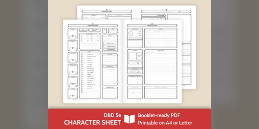 Cover image for D&D 5e Character Sheet - Booklet [A5 & Half Letter]