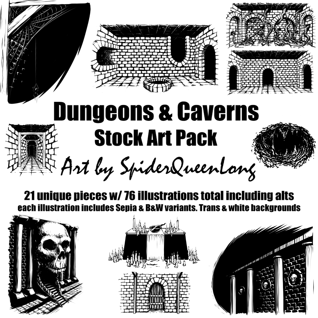 Dungeons & Caverns Stock Art Pack (Location Art / Spot Art) by DieselShot