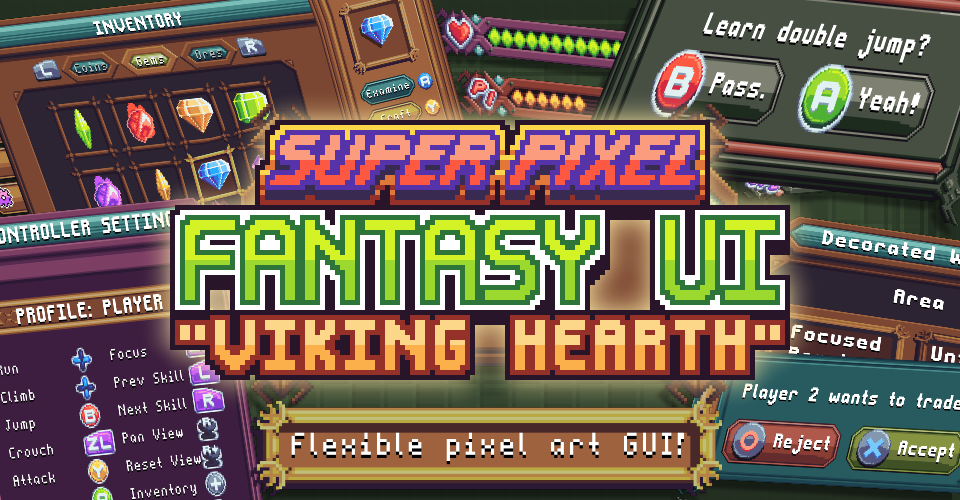 Super Pixel Fantasy UI: Viking Hearth