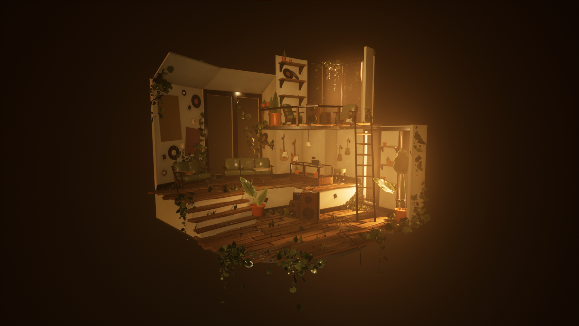 Abandoned Music Shop Diorama