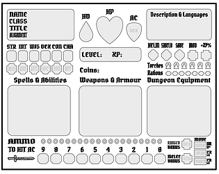White Box: Fantastic Medieval Adventure Game Character Sheet