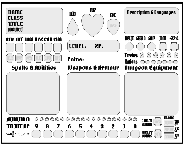 Cover image for White Box: Fantastic Medieval Adventure Game Character Sheet