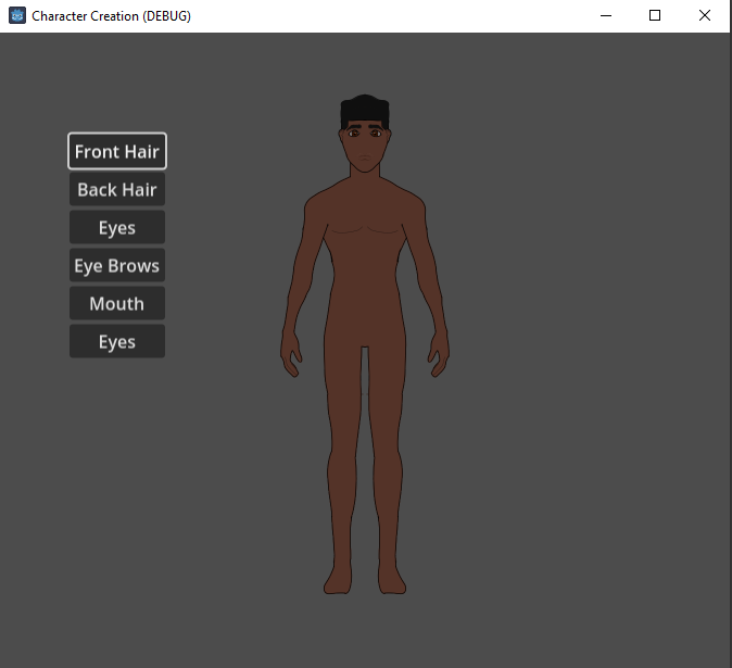 Screenshot of Character Creation app