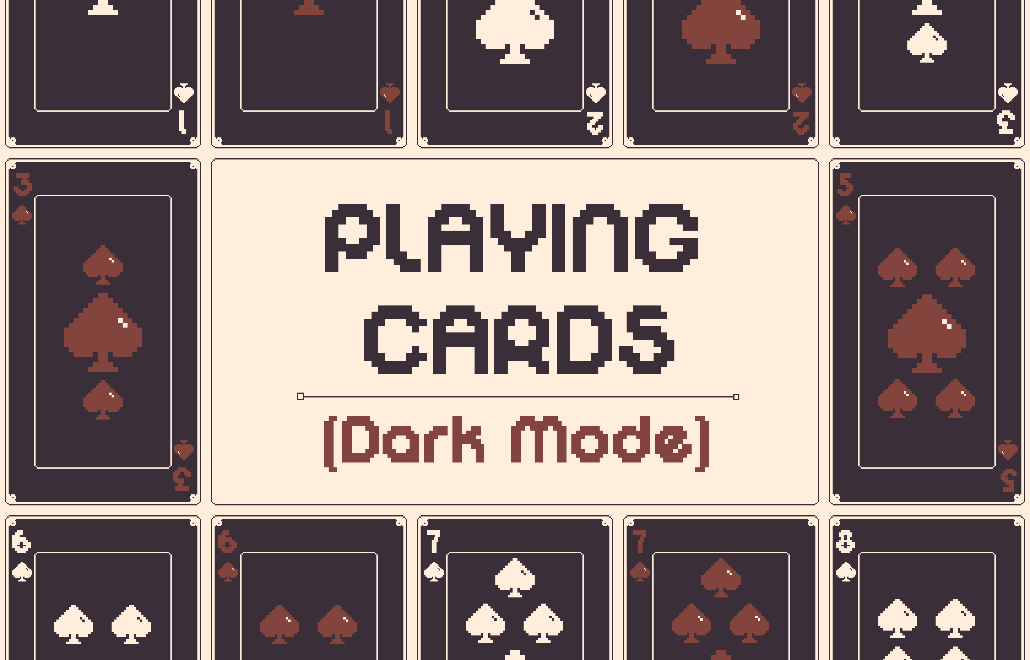 Pixel Playing Cards (Dark Mode) by lumeish