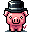Pig in a Top Hat 32x32
