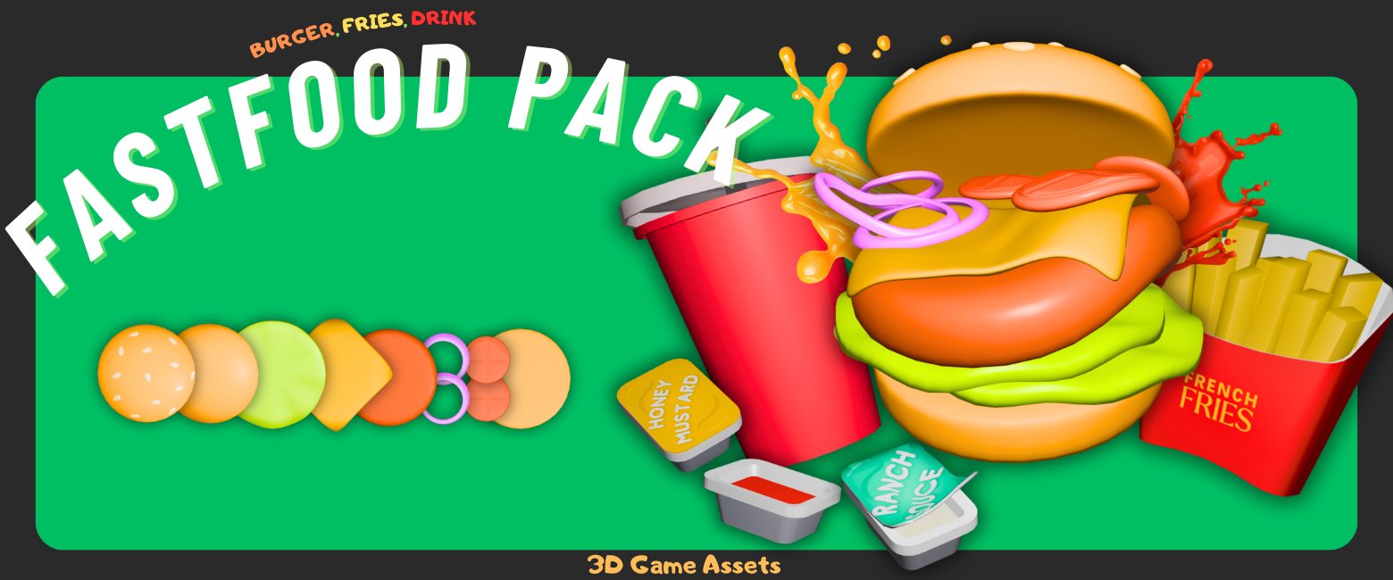 3D Burger Constructor Asset Pack