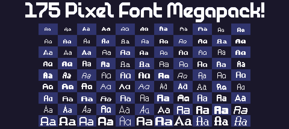 Pixel Font Megapack - 175 Fonts