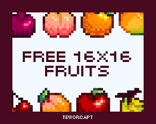 Pixel fruits. Cartoon 2D game sprite asset with apple banana mango cit By  Tartila