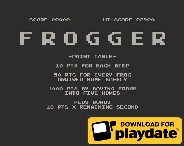Frogger (Playdate)