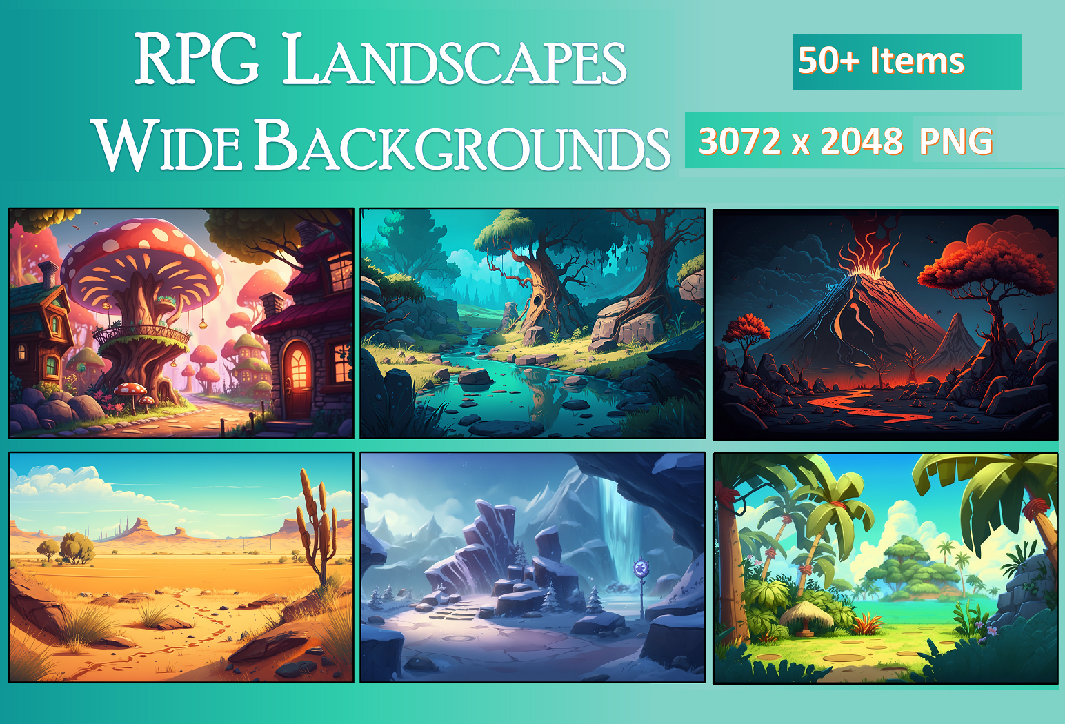 RPG Landscapes Wide Backgrounds by esperstudio