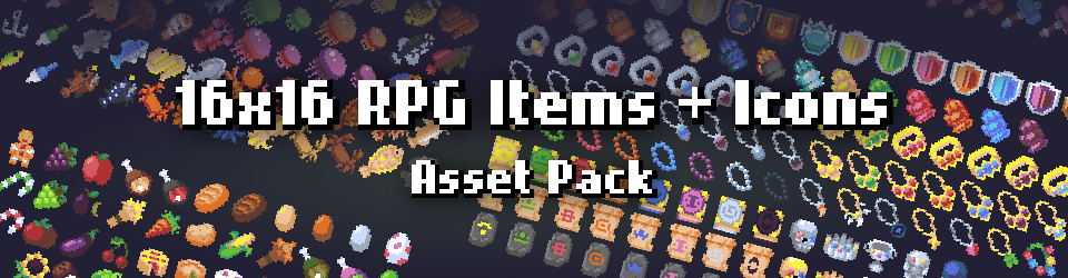 16x16 RPG Items + Icons Pack
