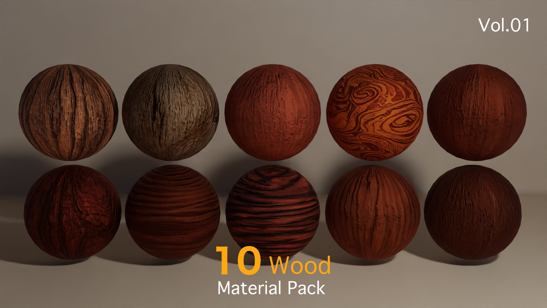 10 Wood Materials | 4K | PBR | Vol.01