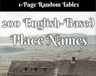 England-Based Place Names  