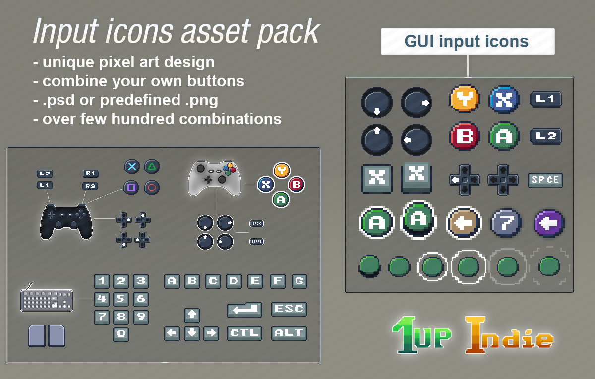 Pixel art input icons pack