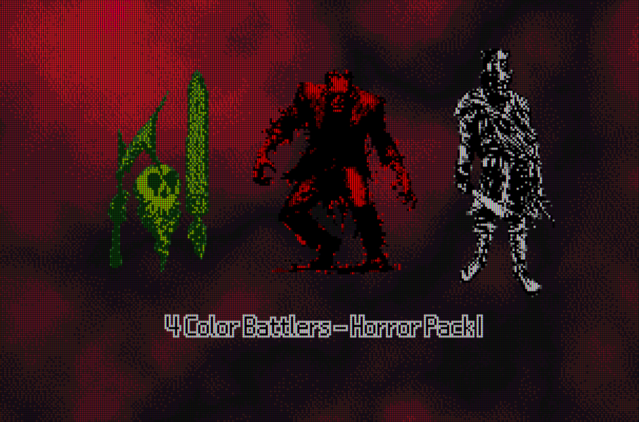 4 Color Battlers - Horror Pack I - Virtual Boy RPG Asset Enemies