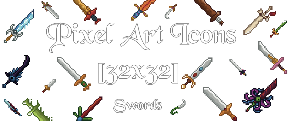 Pixel Art Swords - Icons