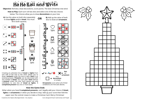 Ho Ho Roll and Write
