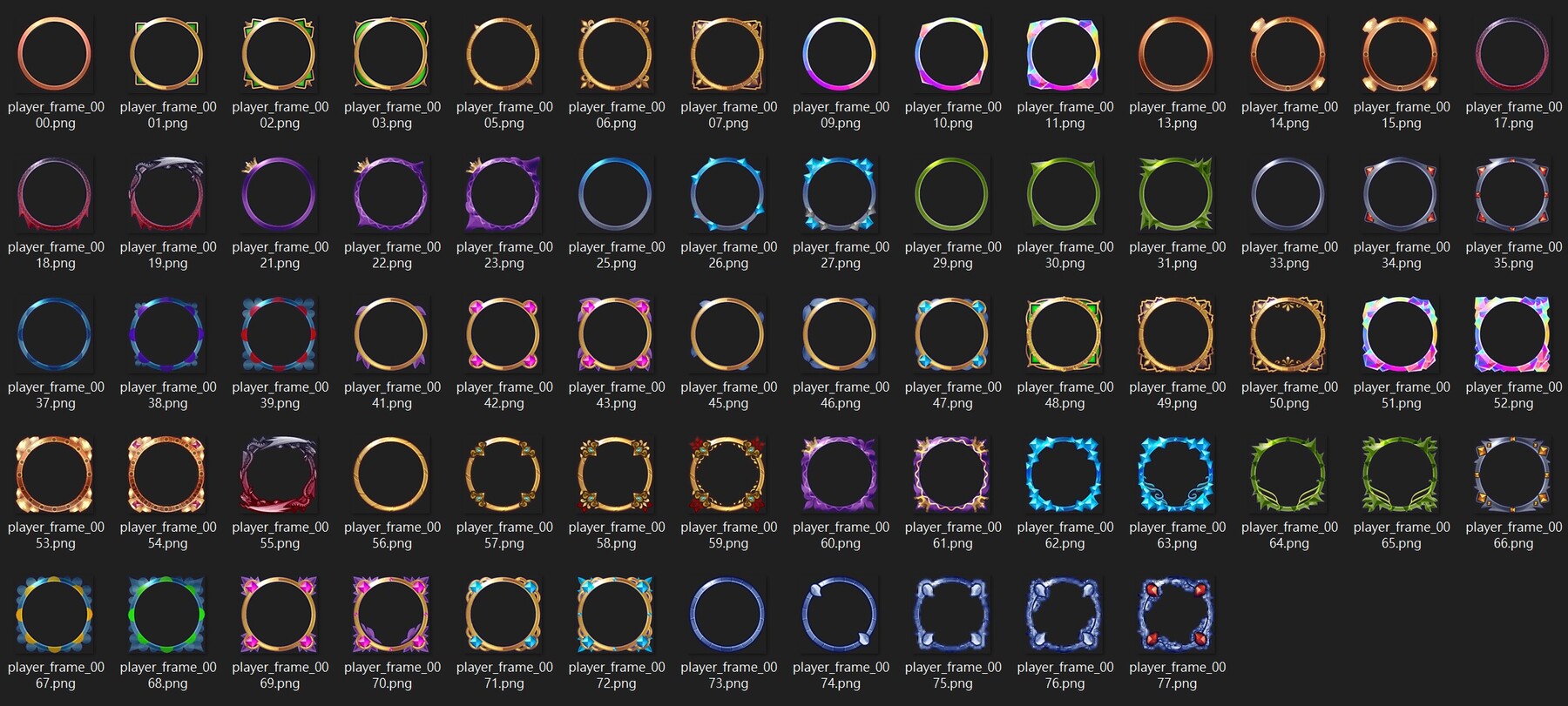 60+ Icons Player Circle Frame Collection Pack