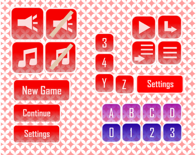 GUI Puzzle Game Buttons Asset Pack