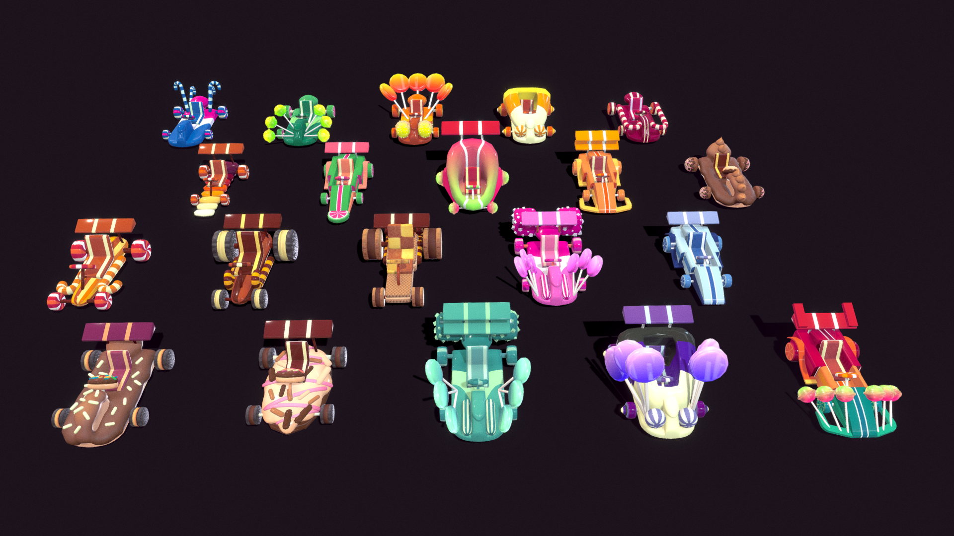 Candy Car Animation 3D Candy World Candy Cars by LowPolyBoy