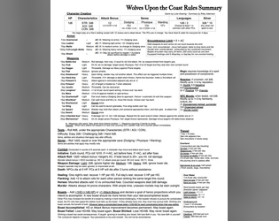 Wolves Upon the Coast Rules Summary   - Rules summary for the viking hexcrawl by Luke Gearing 