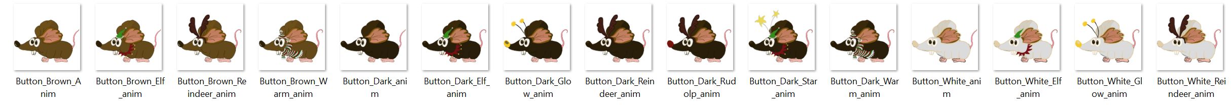 Mice buttons for the Cat vs Tree game's UI
