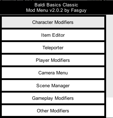 Baldi's Basics Mod Menu