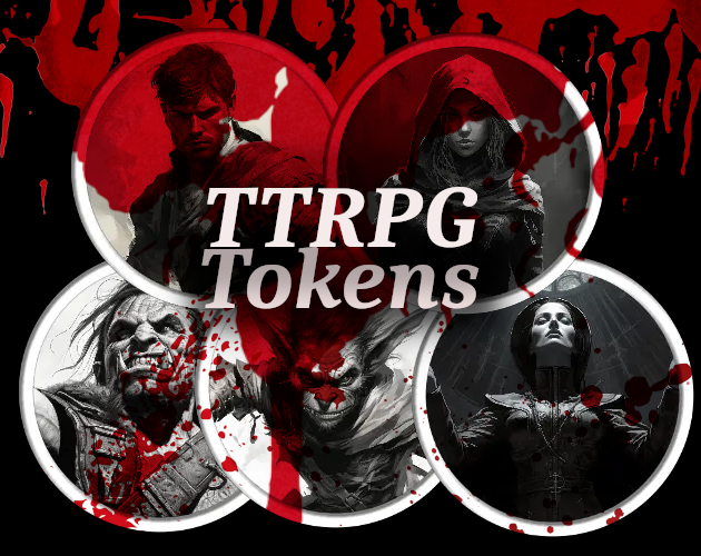 TTRPG Tokens Fantasy Setting Art B&W