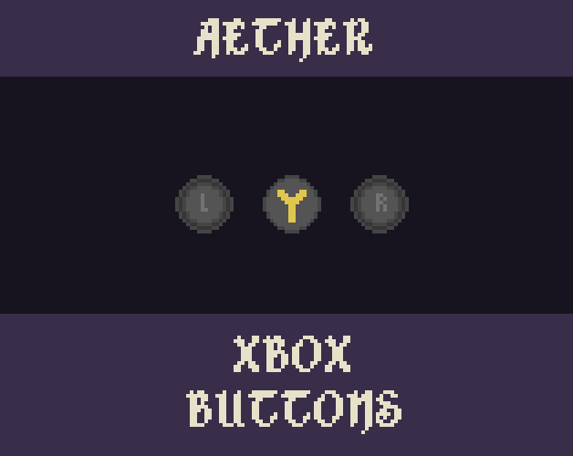Pixel Art XBox Buttons icons pack 16x16 - Aether (27 icons)
