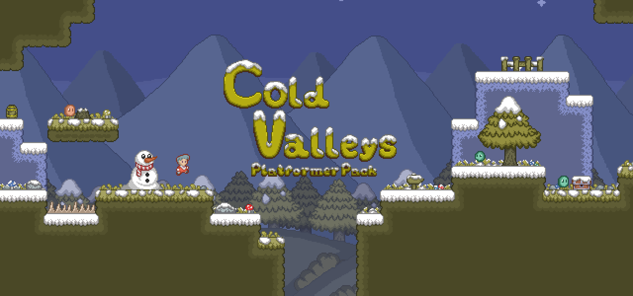 Cold Valleys - Winter Platformer Asset Pack