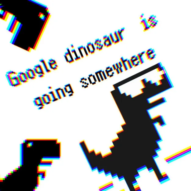 google dinosaur is going somewhere by peppermint
