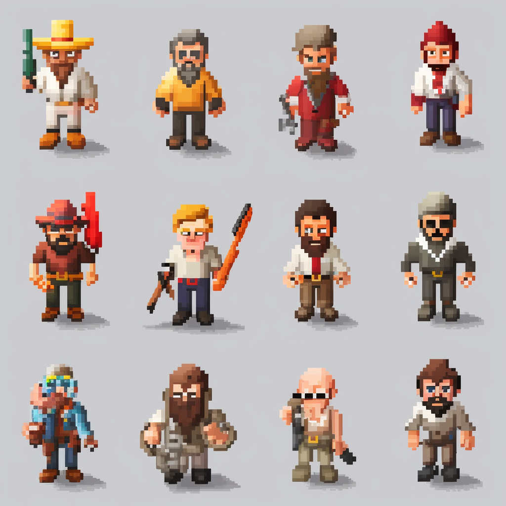 100+ Pixel 2d Assets humans by Flora