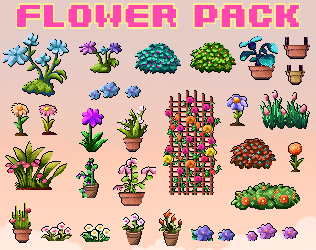 FREE Pixel Art Flower Pack by karsiori