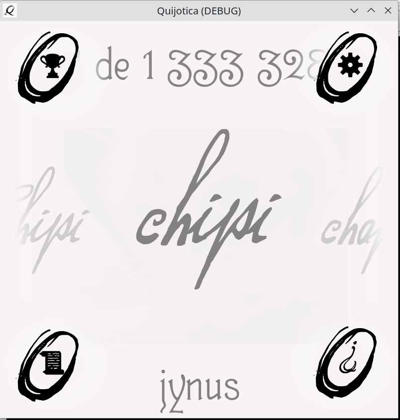 Screenshot of Quijótica with the Chipi Chipi update