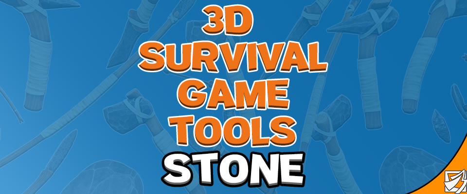3D Stylized Stone Survival Game Tools/Icons Pack