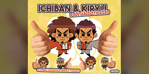 Cover image for Ichiban & Kiryu Printable Stickers