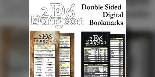 Cover image for 2D6 Dungeon Bookmarks (Digital)