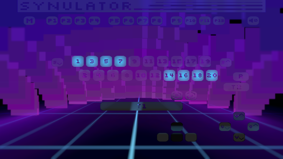 Synulator with the visual keyboard layout HUD