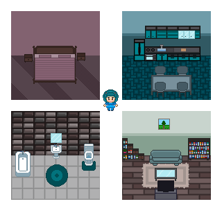 Mobilier pixel art 2D by NinaPixelArt