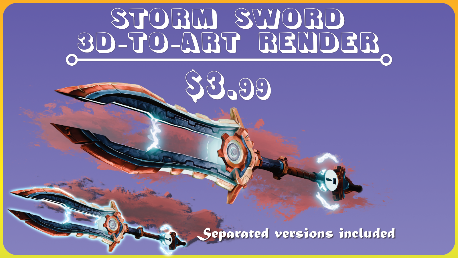 Storm Sword 3D-to-Art Render by Eldritch Dreamscape