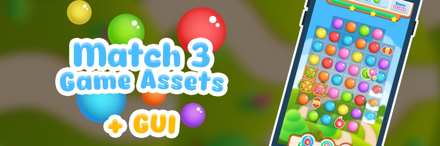 Match 3 Game Assets + GUI