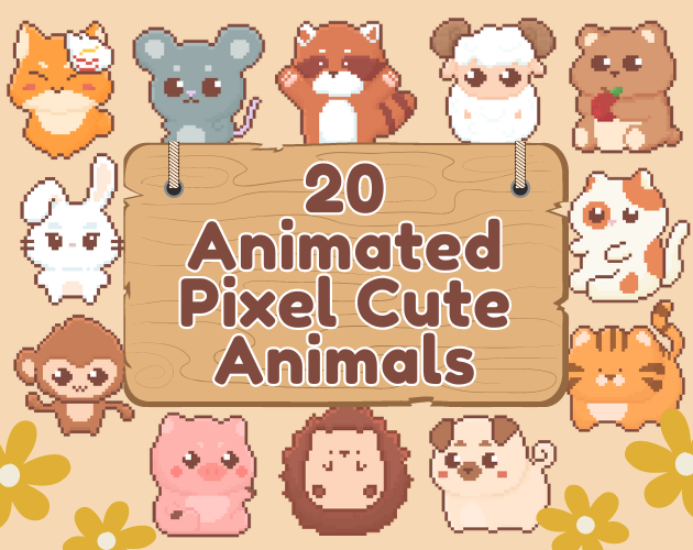 20 Animated Pixel Cute Animals