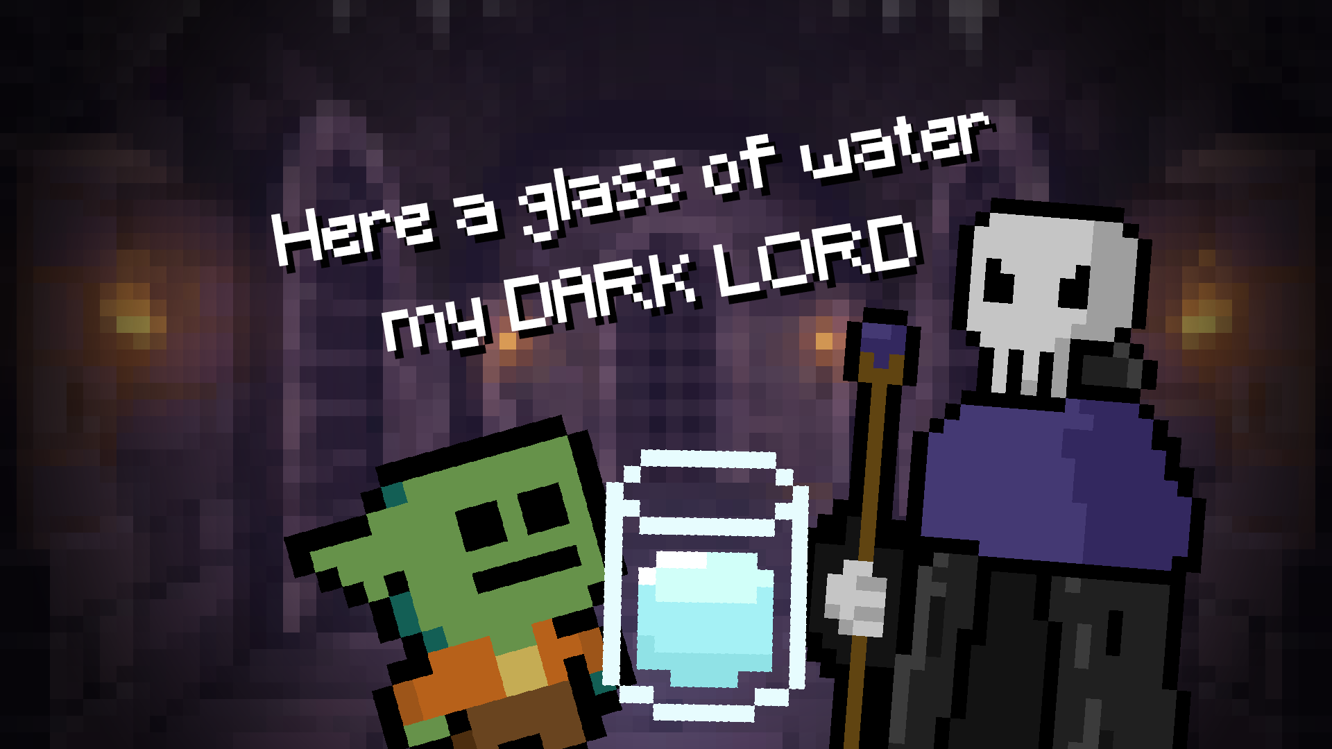 Cover image for Here a glass of water my Dark Lord
