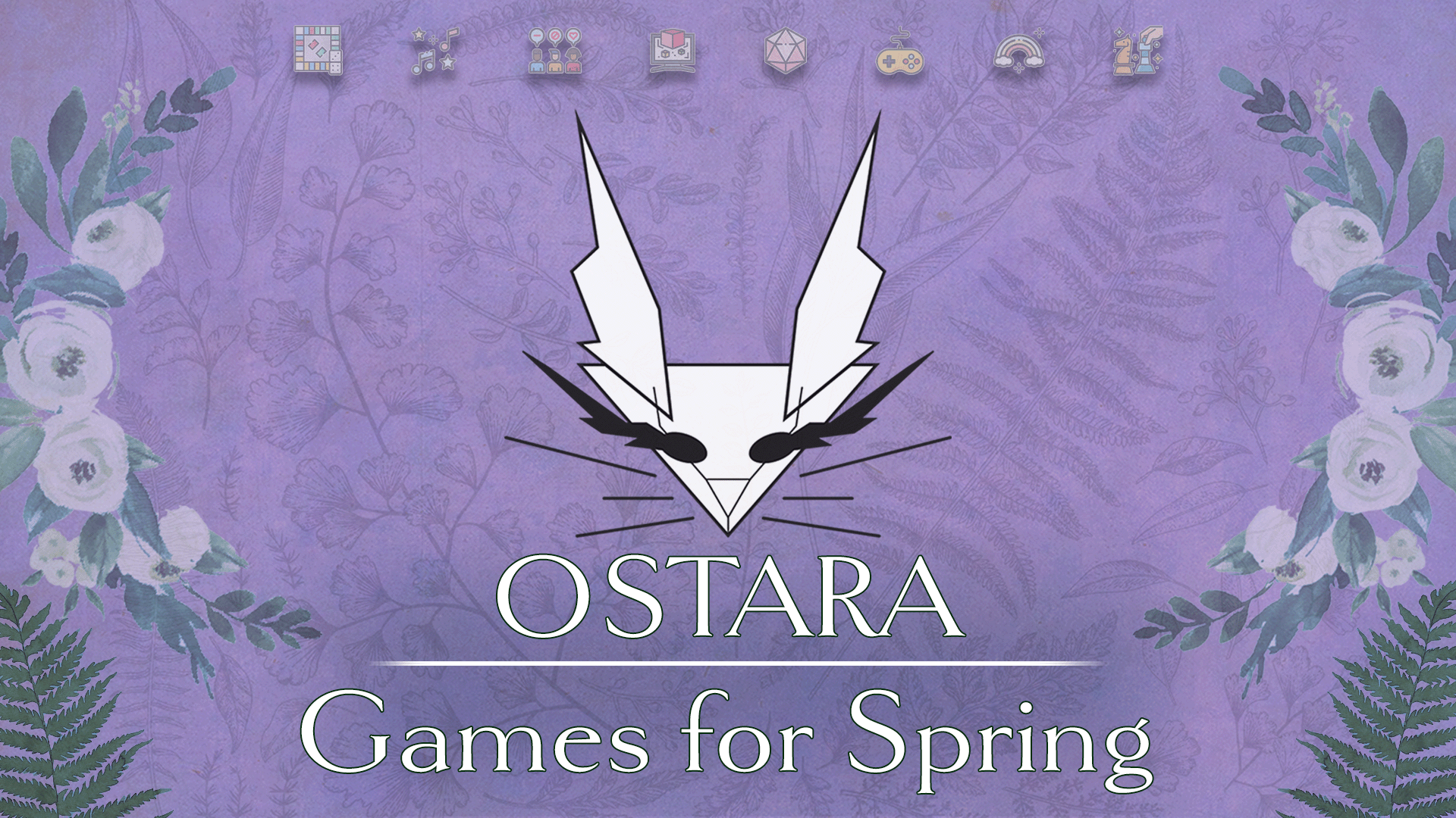 Ostara 2024 Title Image w Rabbit Logo and Floral Decor