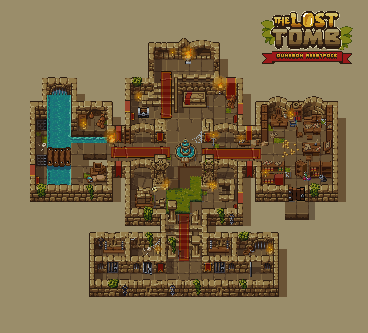 The Lost Tomb - 24x24 Dungeon Asset Pack