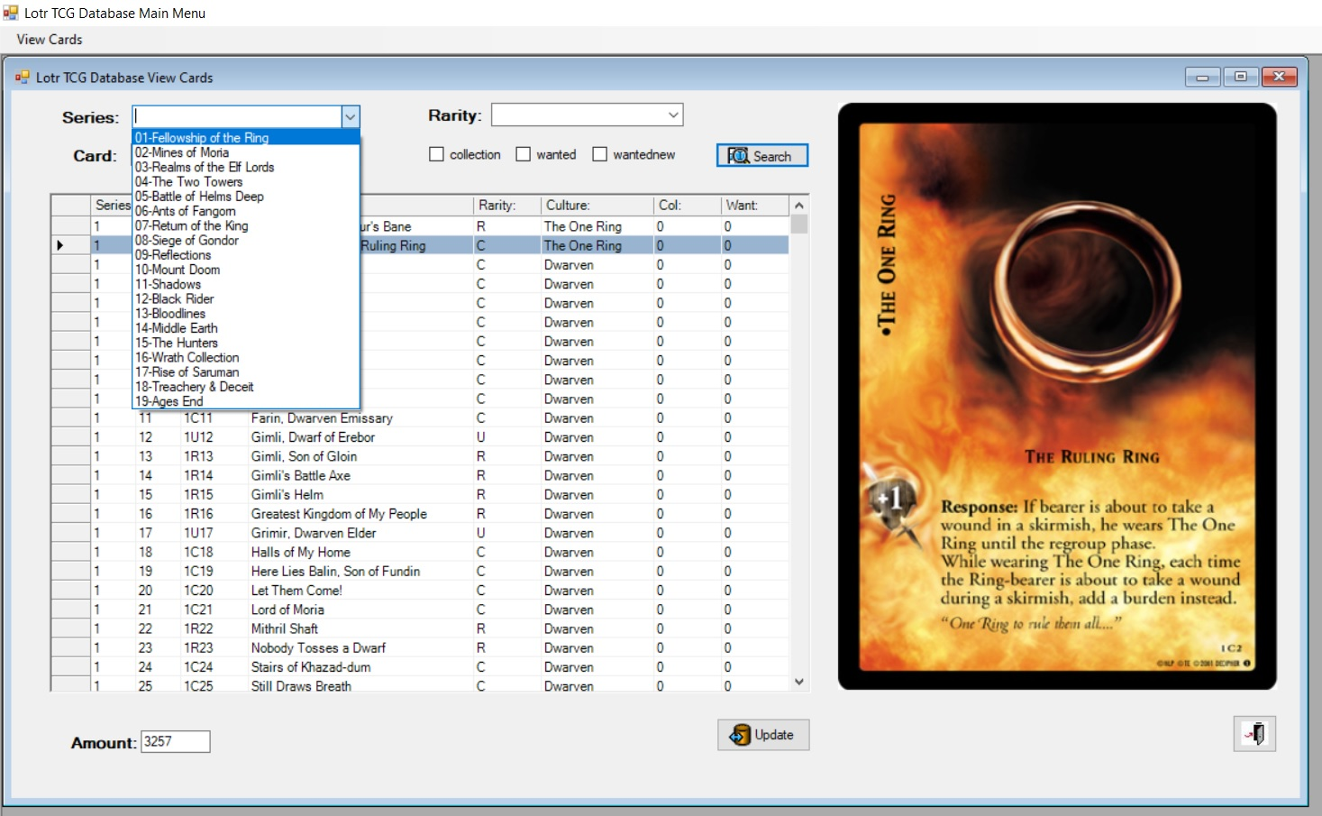 LOTR TCG Database by reiniere2024